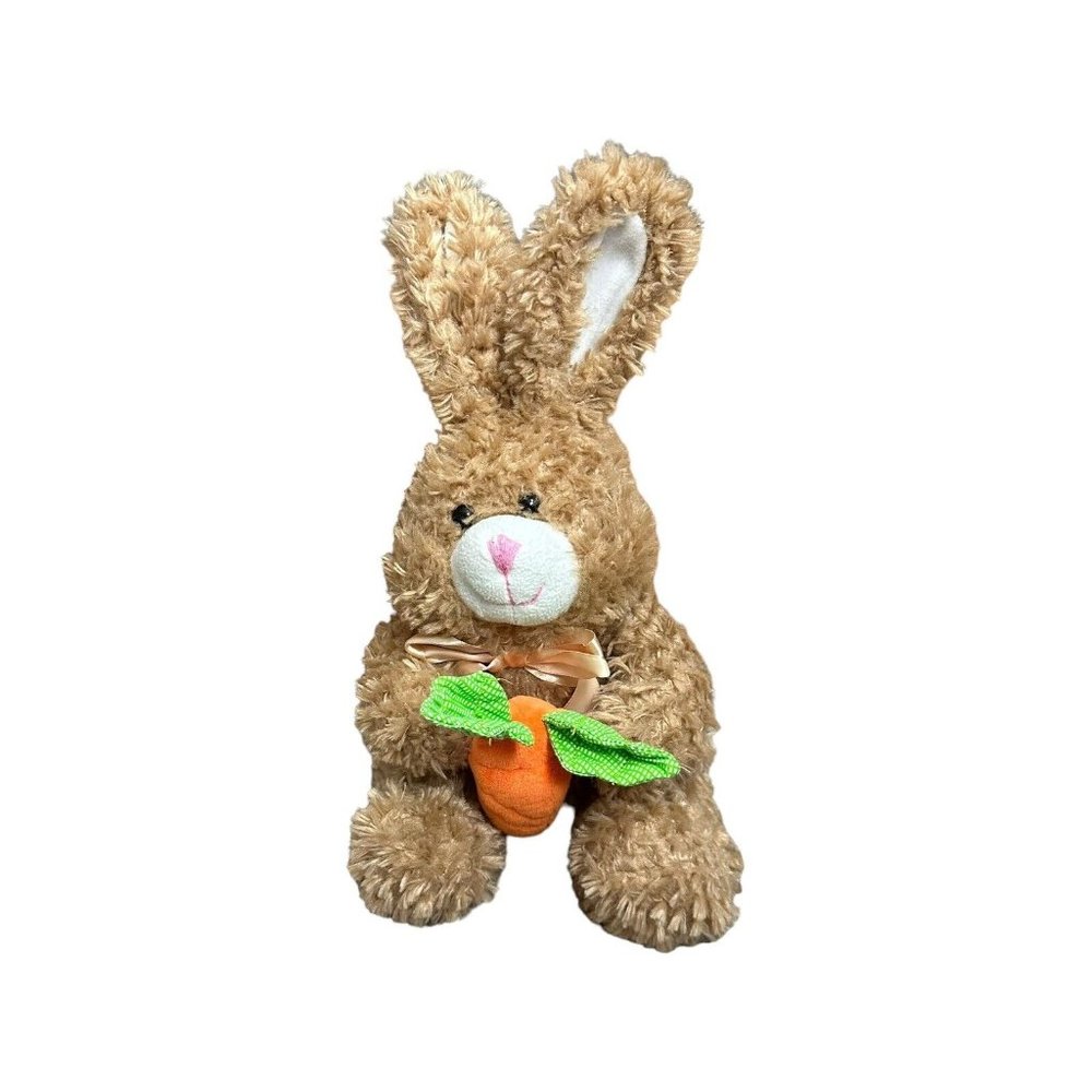 Animal Adventure Rabbit Plush Bunny Stuffed Animal Carrot Tan Brown 2012 *READ*